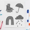 Rainy Day - Linolschnitt-Vorlagen-Set
