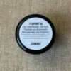 Dose mit Textildruckfarbe von oben fotografiert. Man sieht nur den Rand vom Schwarzen Deckel und den Inhalts-Aufkleber auf dem steht: "Texprint-AQ für dunkle, mittelfarbige und helle Textilien aus Baumwolle, Mischgewebe und Polyester. Wasserbasiert, kennzeichnungsfrei, lösemittelfrei, ungiftig, nach ÖKO-TEX Standard 100 hergestellt und vegan. Farbton: Schwarz".