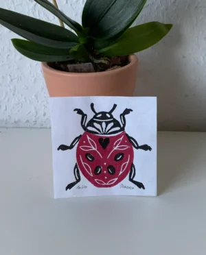 Miniprint Marienkäfer, zweifarbig gedruckt in Rot und Schwarz